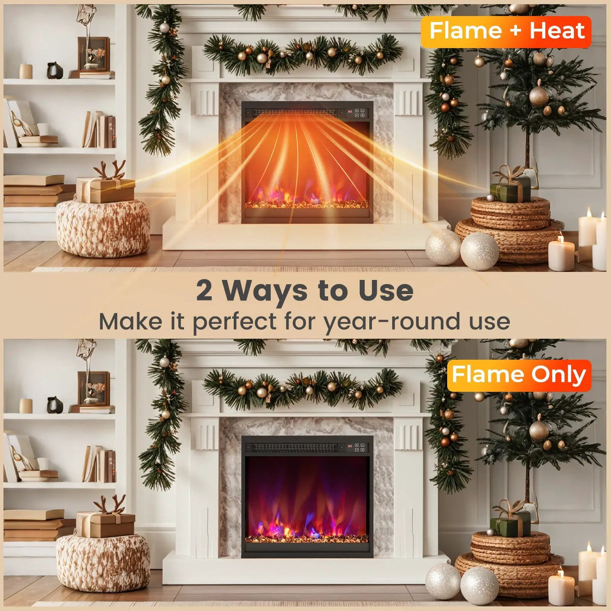 18/23/26 Inch 1500W Electric Fireplace Insert with Remote Control by DirectDeals