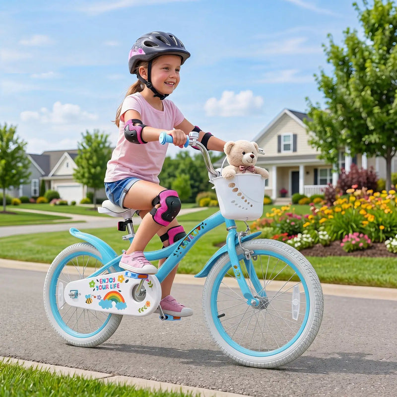Girls Bike 12-18 Inch with Training Wheels and Basket by DirectDeals