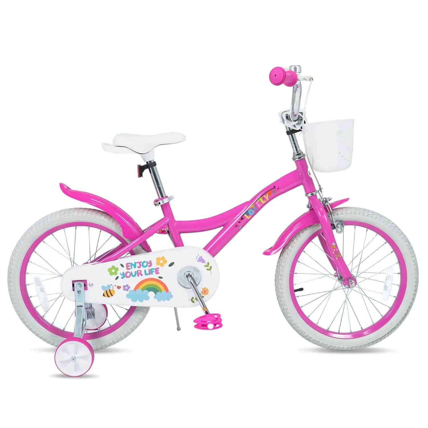 Girls Bike 12-18 Inch with Training Wheels and Basket by DirectDeals