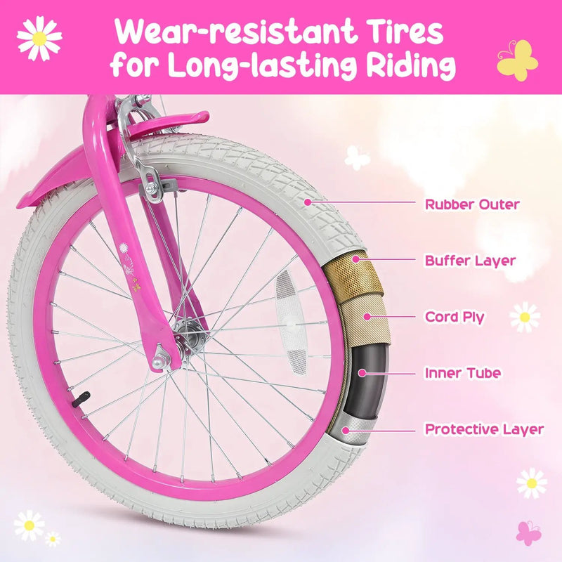 Girls Bike 12-18 Inch with Training Wheels and Front Bag by DirectDeals