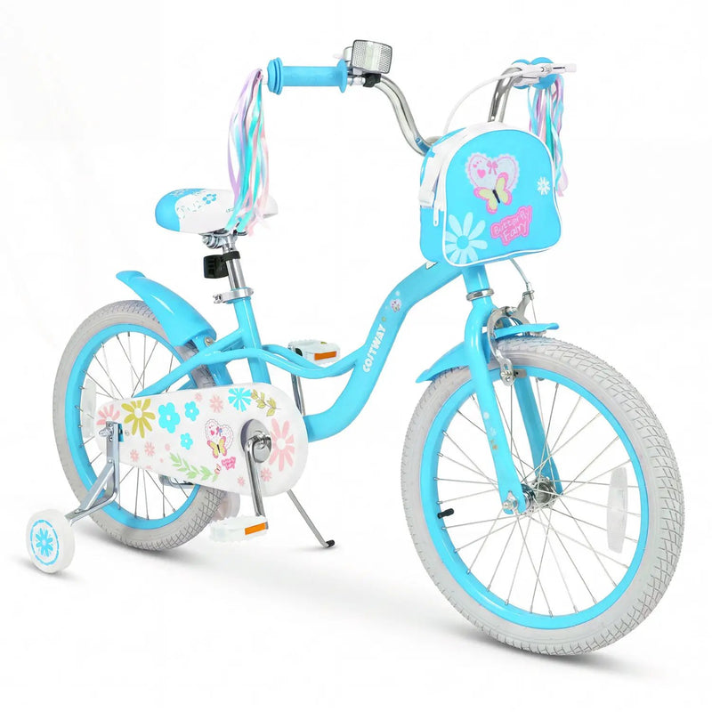 Girls Bike 12-18 Inch with Training Wheels and Front Bag by DirectDeals