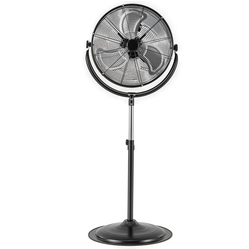 20 Inches High Velocity Pedestal Fan with 3 Speeds and Adjustable Height-Black by DirectDeals