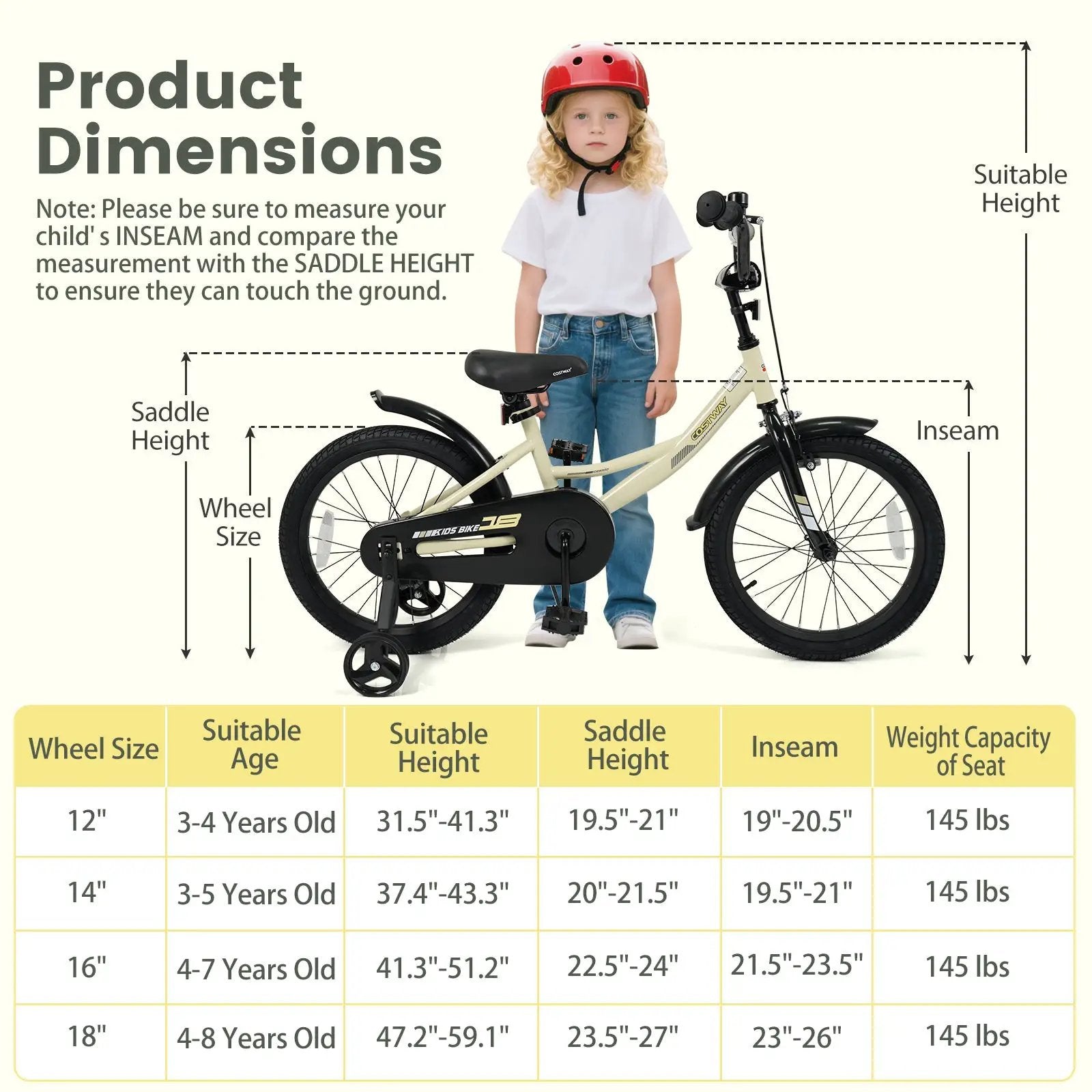 14 Inches Kids Bike Sport Bicycle with Removable Training Wheels by DirectDeals