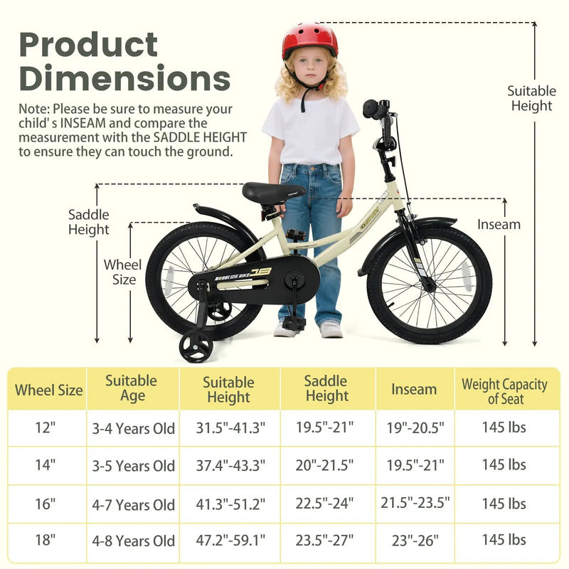 14 Inches Kids Bike Sport Bicycle with Removable Training Wheels by DirectDeals