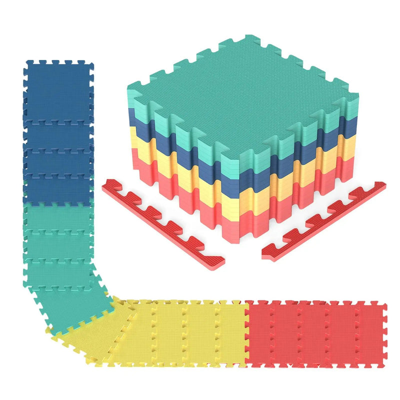 Interlocking EVA Foam Floor Tiles 18-Pack with Borders by DirectDeals