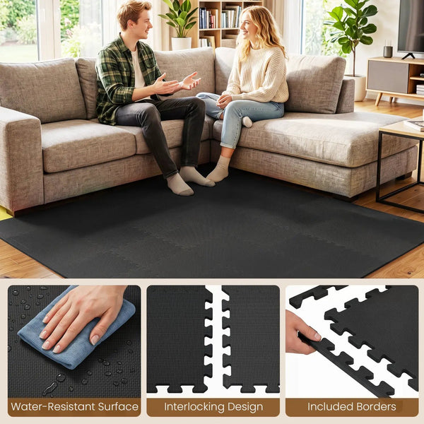 Interlocking EVA Foam Floor Tiles 18-Pack with Borders, photo 2 of 24
