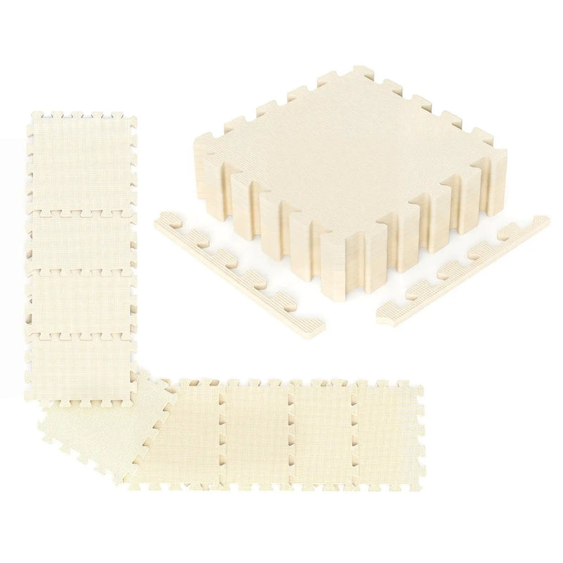 Interlocking EVA Foam Floor Tiles 18-Pack with Borders by DirectDeals