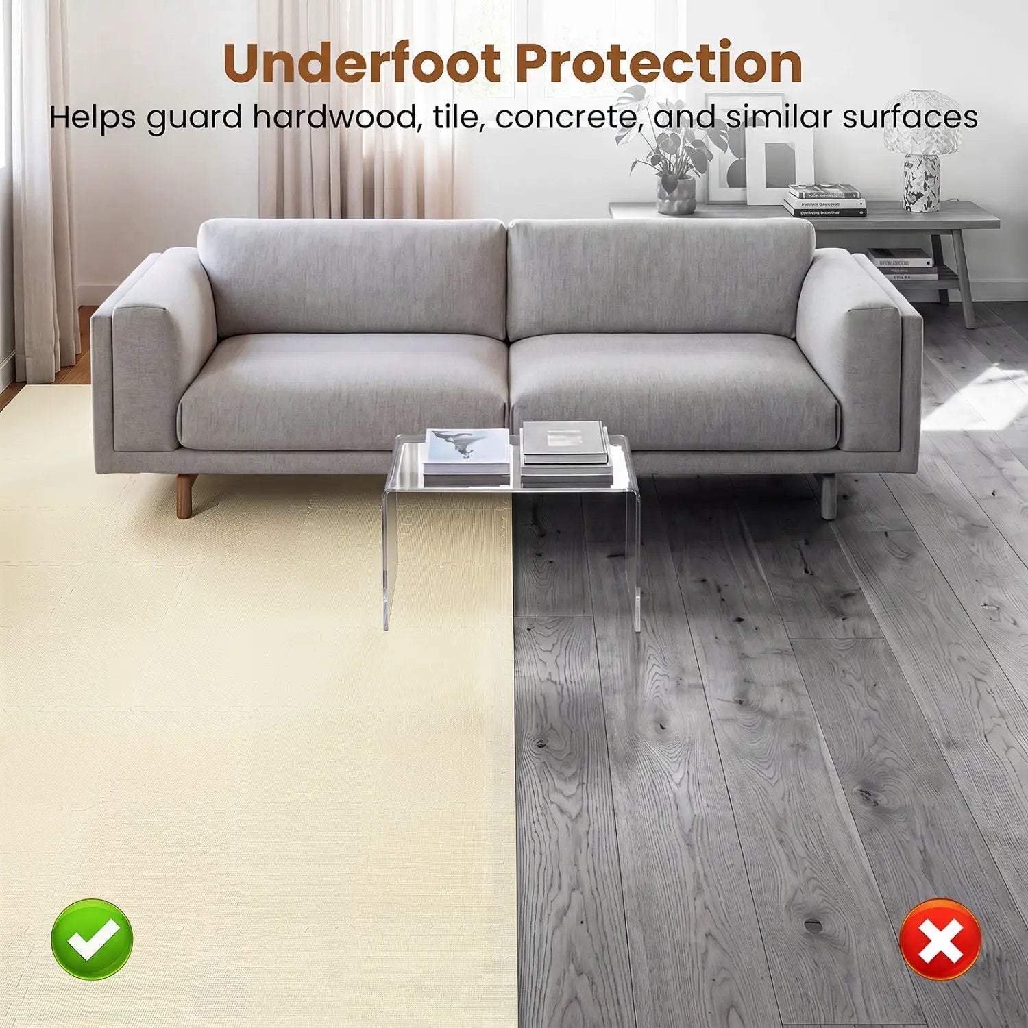 Interlocking EVA Foam Floor Tiles 18-Pack with Borders by DirectDeals
