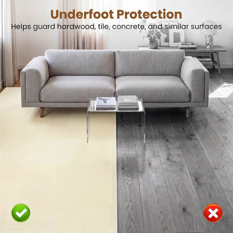 Interlocking EVA Foam Floor Tiles 18-Pack with Borders by DirectDeals