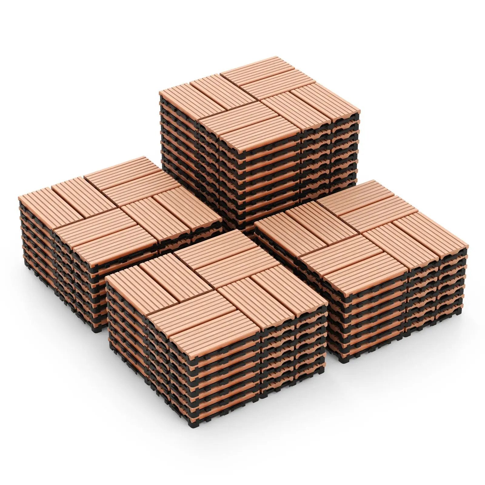 18 Pieces 12 x 12 Inch All Weather Interlocking Deck Tiles by DirectDeals