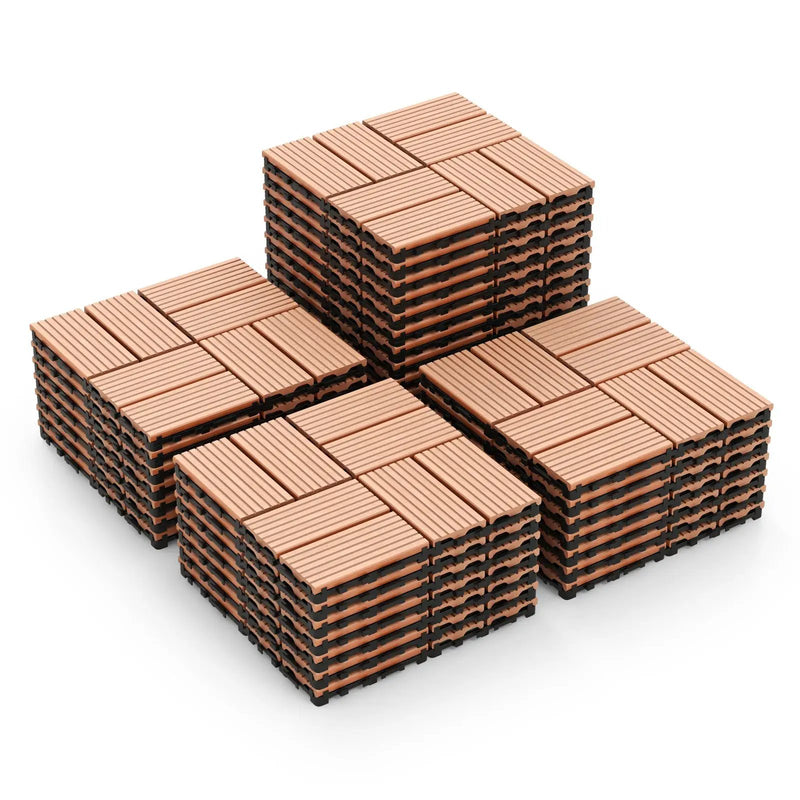 18 Pieces 12 x 12 Inch All Weather Interlocking Deck Tiles by DirectDeals