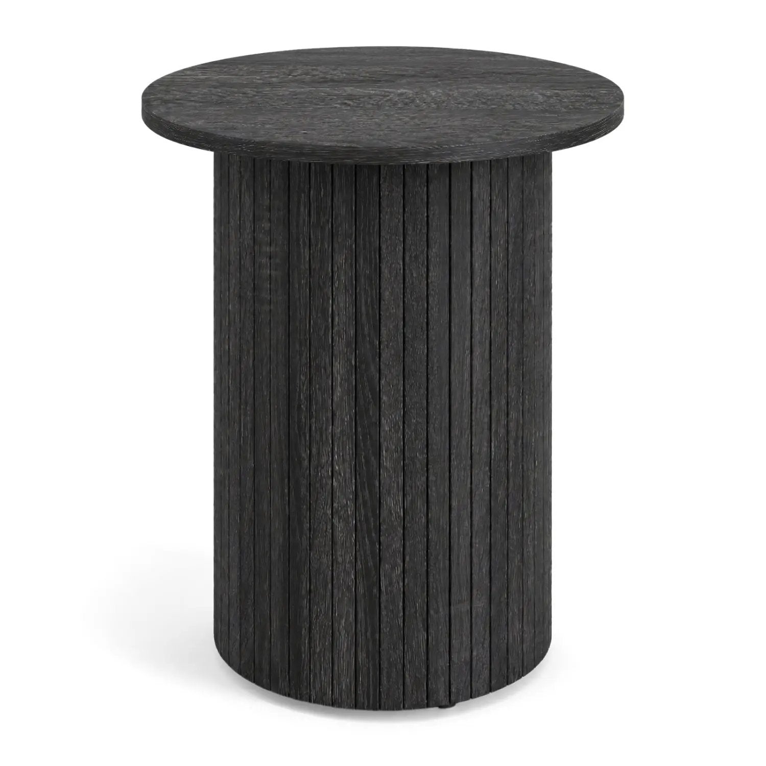 18" Round Fluted Side Table with Pedestal Drum Base by DirectDeals