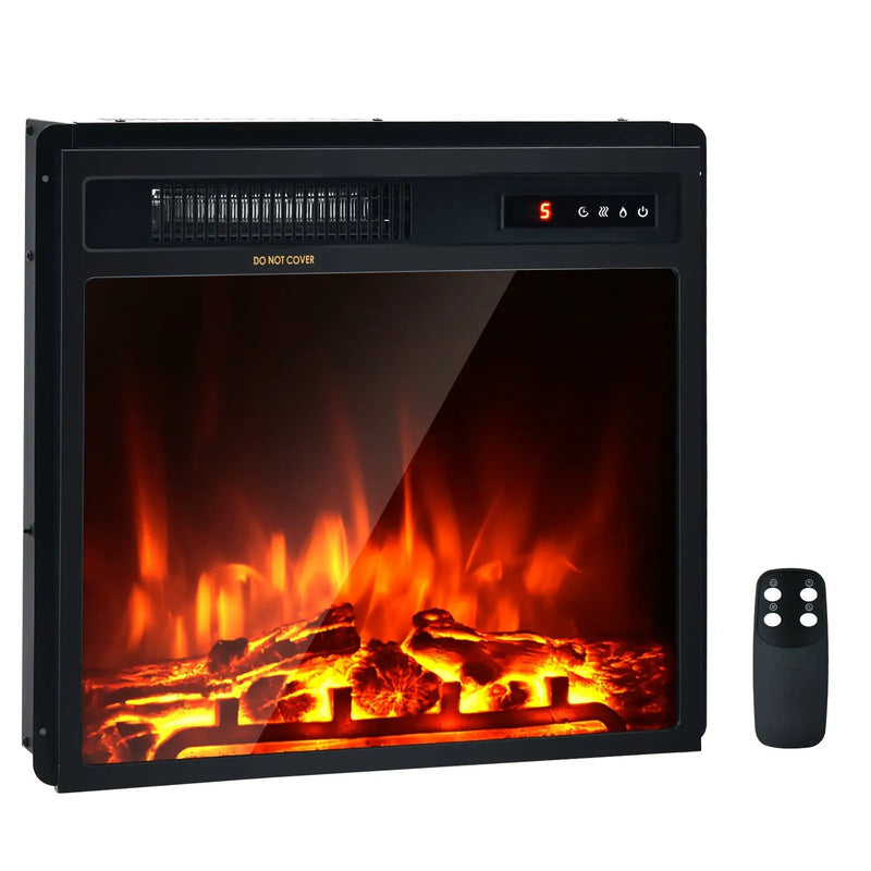 18 Inch 1500W Electric Fireplace Freestanding and Recessed Heater by DirectDeals