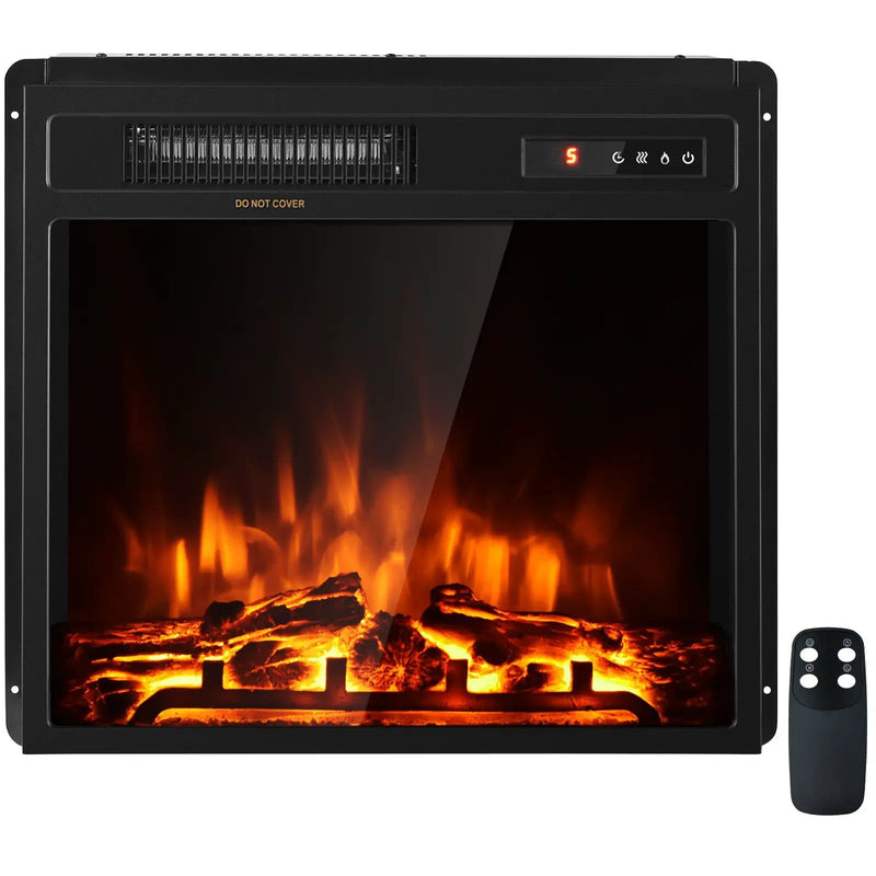 18 Inch 1500W Electric Fireplace Freestanding and Recessed Heater by DirectDeals
