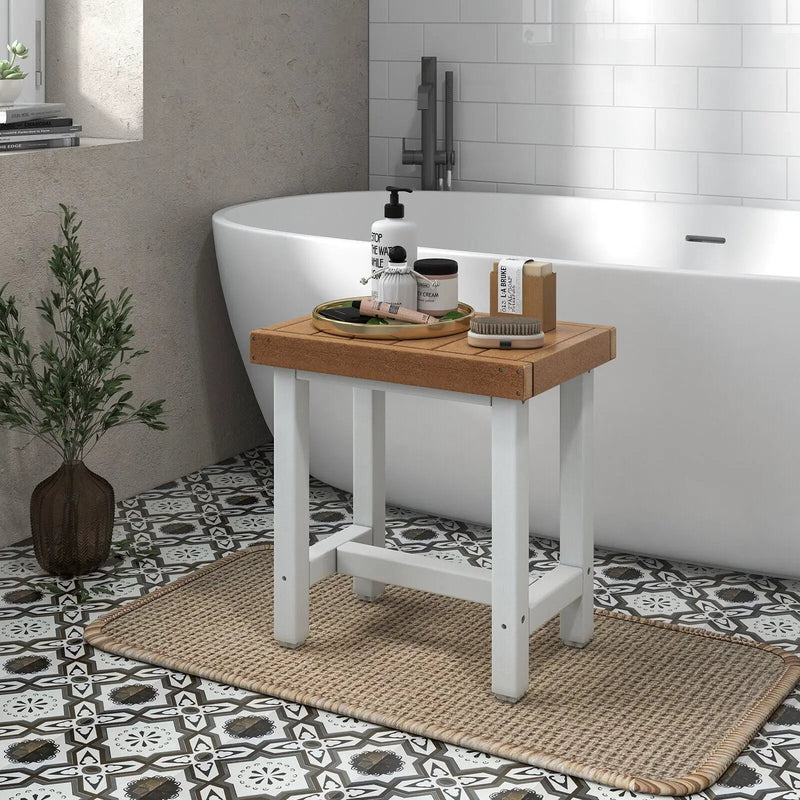 18 x 12 Inch Waterproof Bathroom hower Stool-Brown by DirectDeals