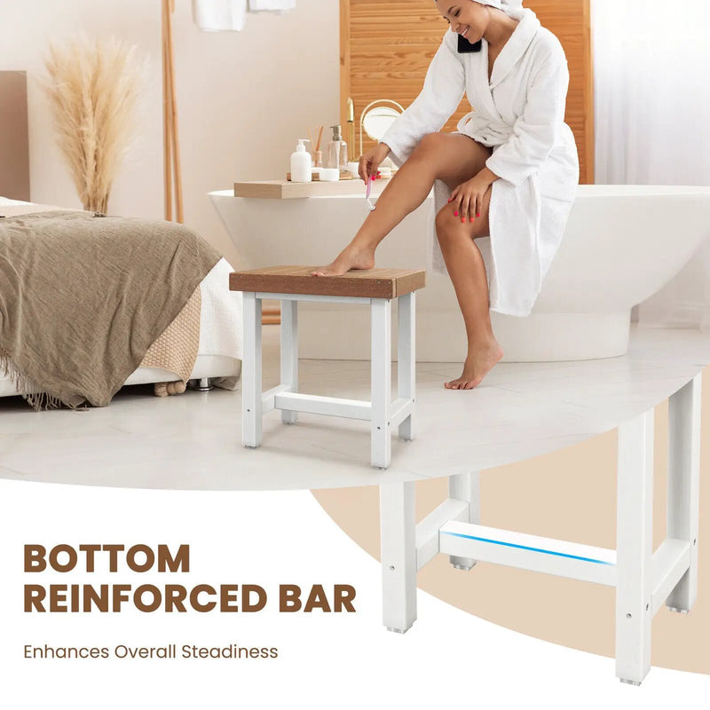 18 x 12 Inch Waterproof Bathroom hower Stool-Brown by DirectDeals