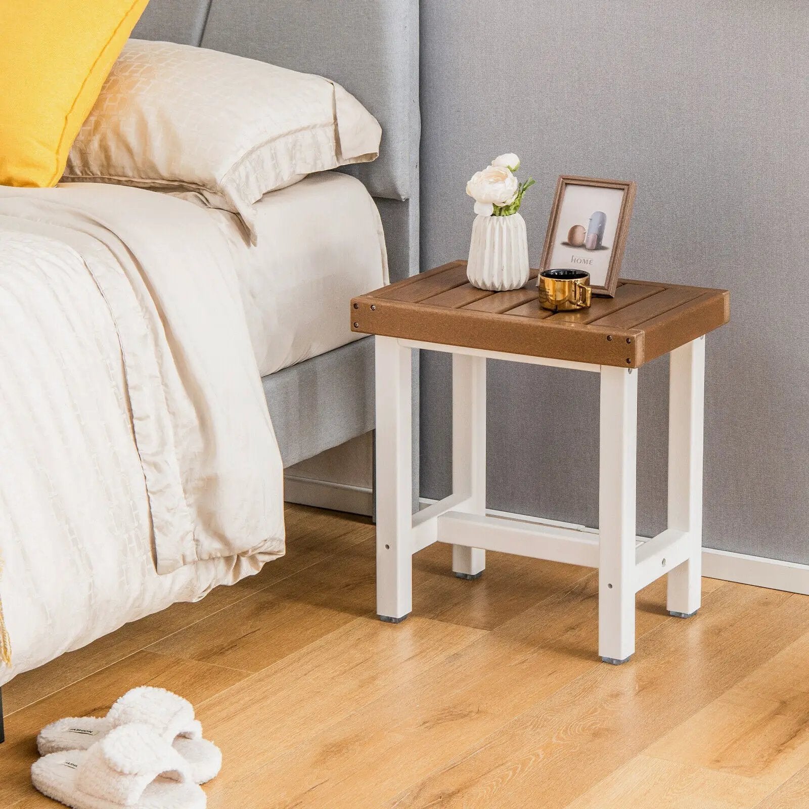 18 x 12 Inch Waterproof Bathroom hower Stool-Brown by DirectDeals