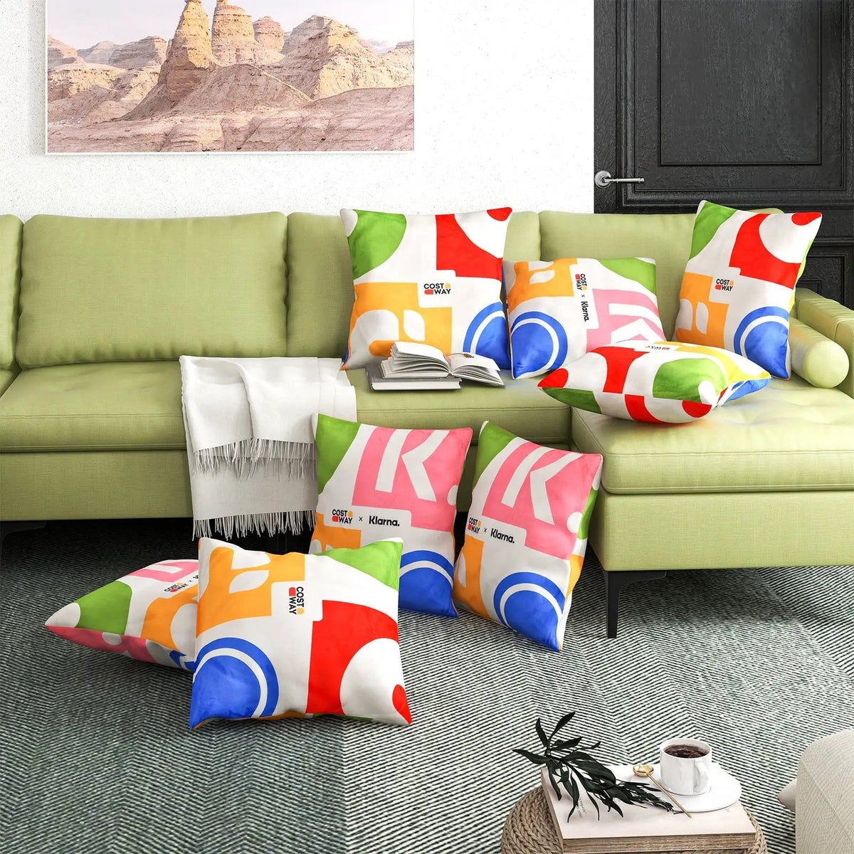 18 x 18 Inch Inches Square Throw Pillows with Removable and Washable Velvet Pillow Cases by DirectDeals