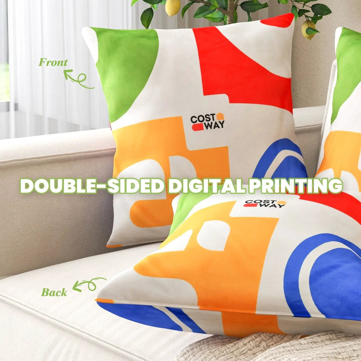 18 x 18 Inch Inches Square Throw Pillows with Removable and Washable Velvet Pillow Cases by DirectDeals