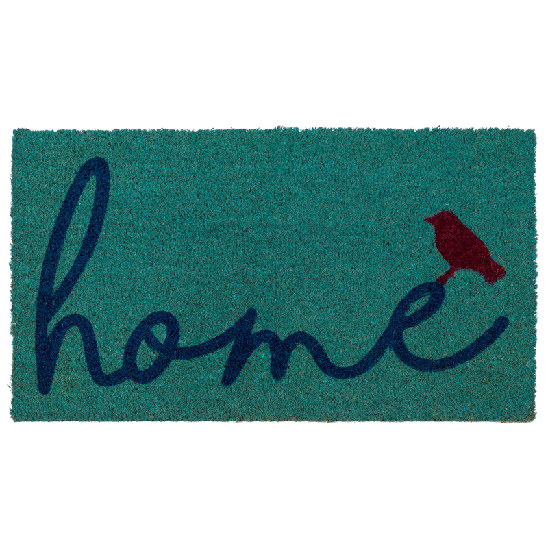 A Bird Perched on Home Coir Doormat by Fab Habitat