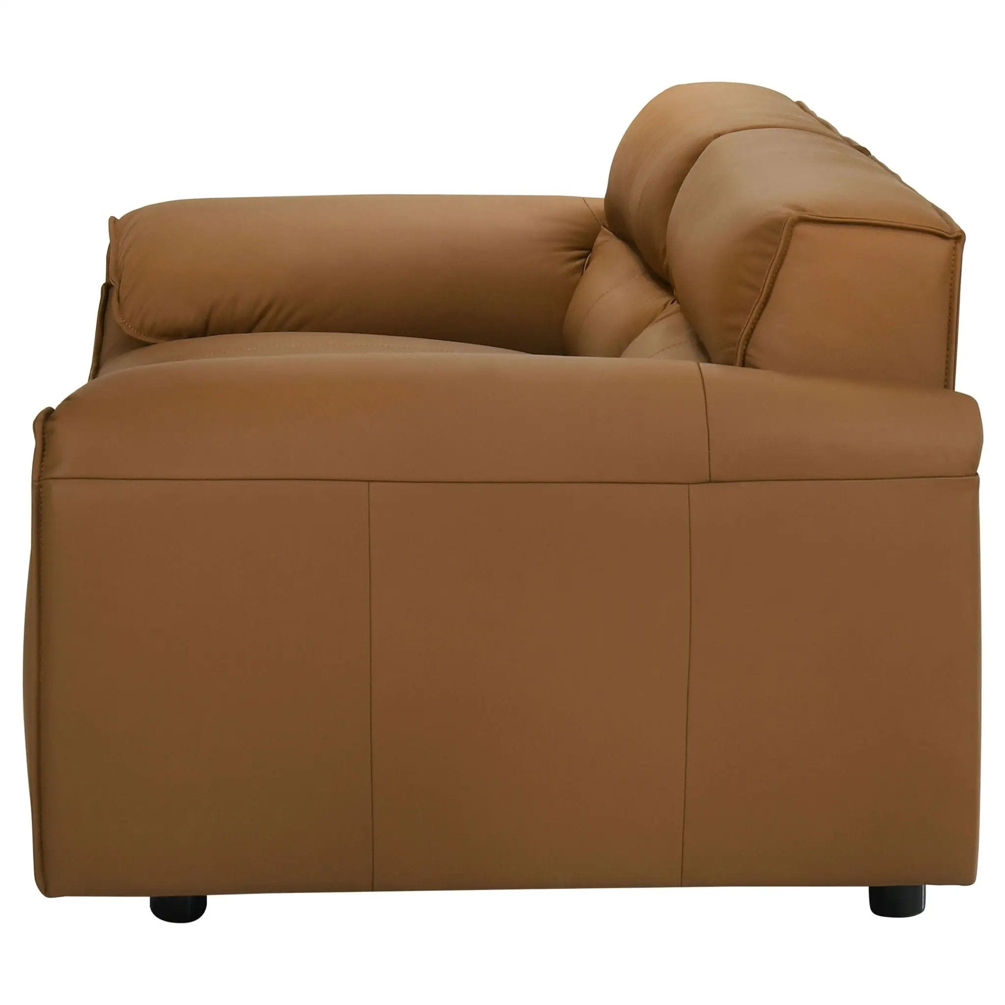 Buxton Top Grain Leather Upholstered Loveseat Orange by Unique Piece Furniture