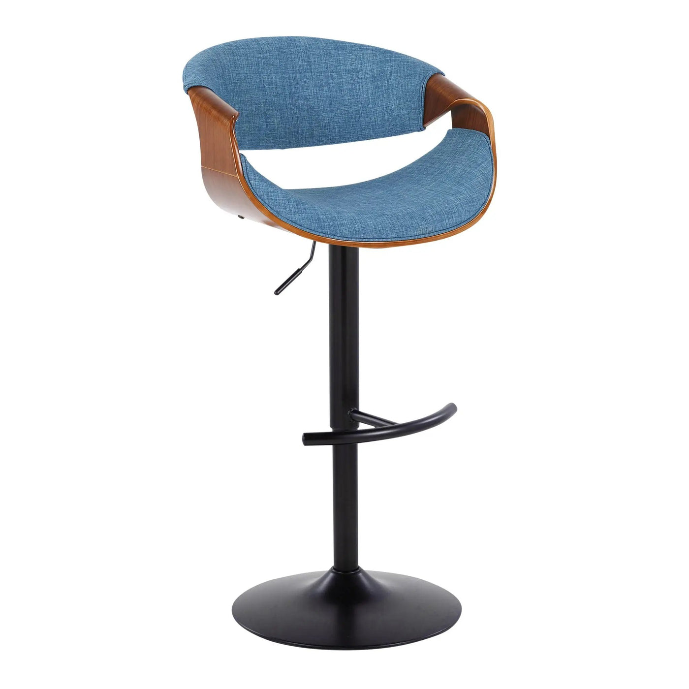Curvo - Mid Century Modern Adjustable Barstool With Swivel & Rounded T Footrest (Set of 2) by HouseOfZazla