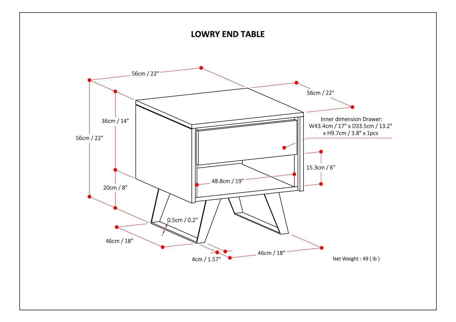Lowry - Modern End Table by Unique Piece Furniture