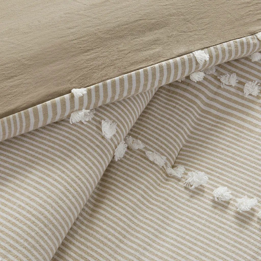 Full/Queen 3 Piece Cotton Yarn Dyed Comforter Set by HouseOfZazla