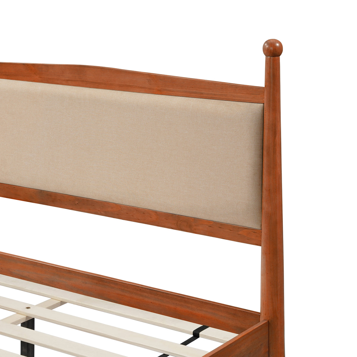 Queen Size Upholstered Platform Bed Frame with Wooden Slat Support, photo 8 of 10