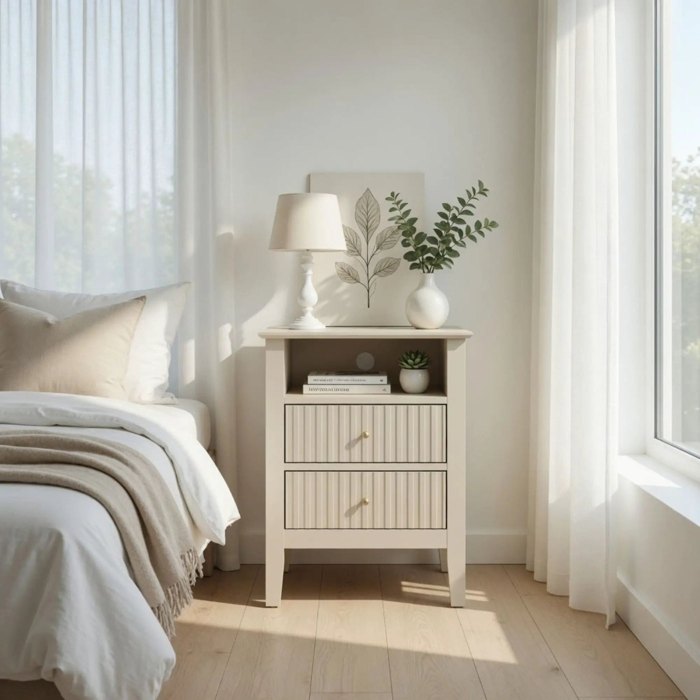 Fluted Nightstand With 2 Drawers by HouseOfZazla