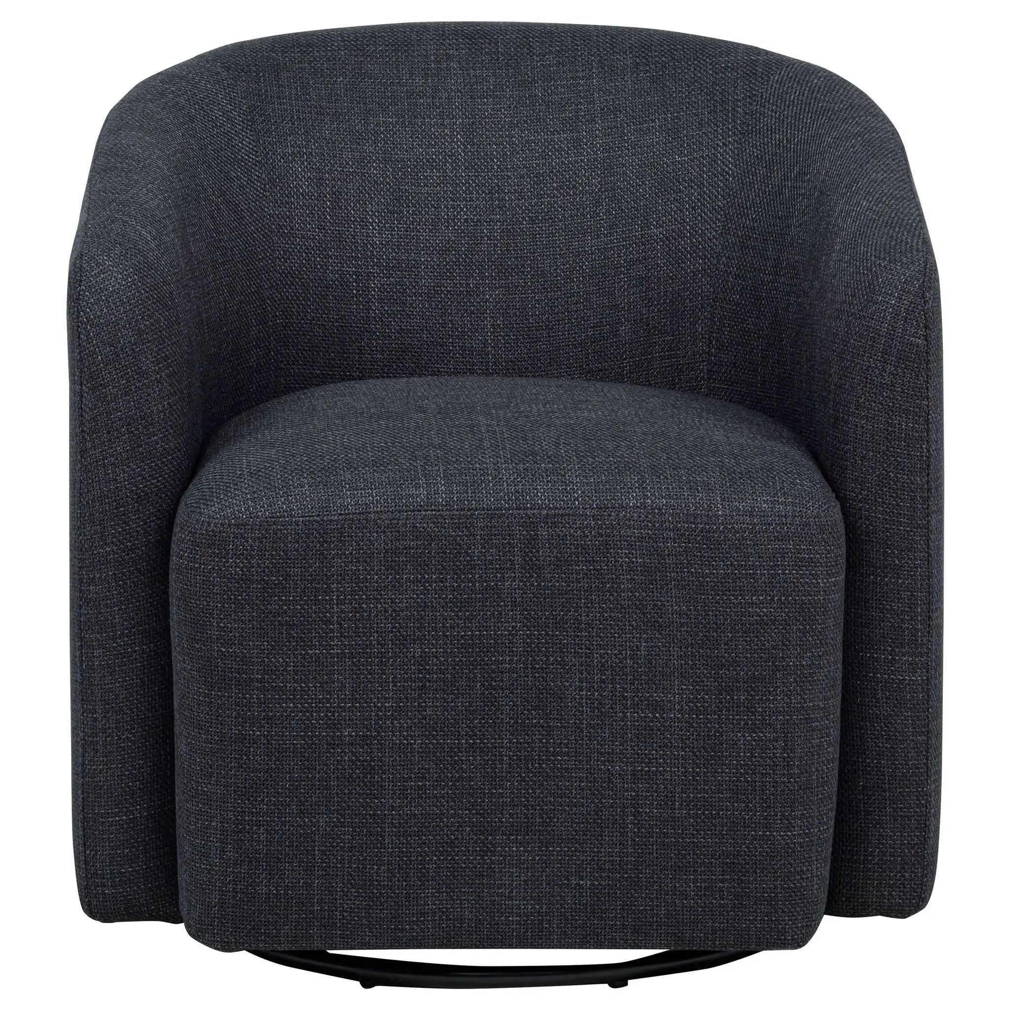 Mossbrook Fabric Upholstered Swivel Accent Chair Anthracite by Unique Piece Furniture