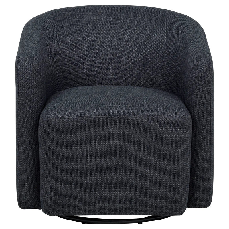 Mossbrook Fabric Upholstered Swivel Accent Chair Anthracite by Unique Piece Furniture