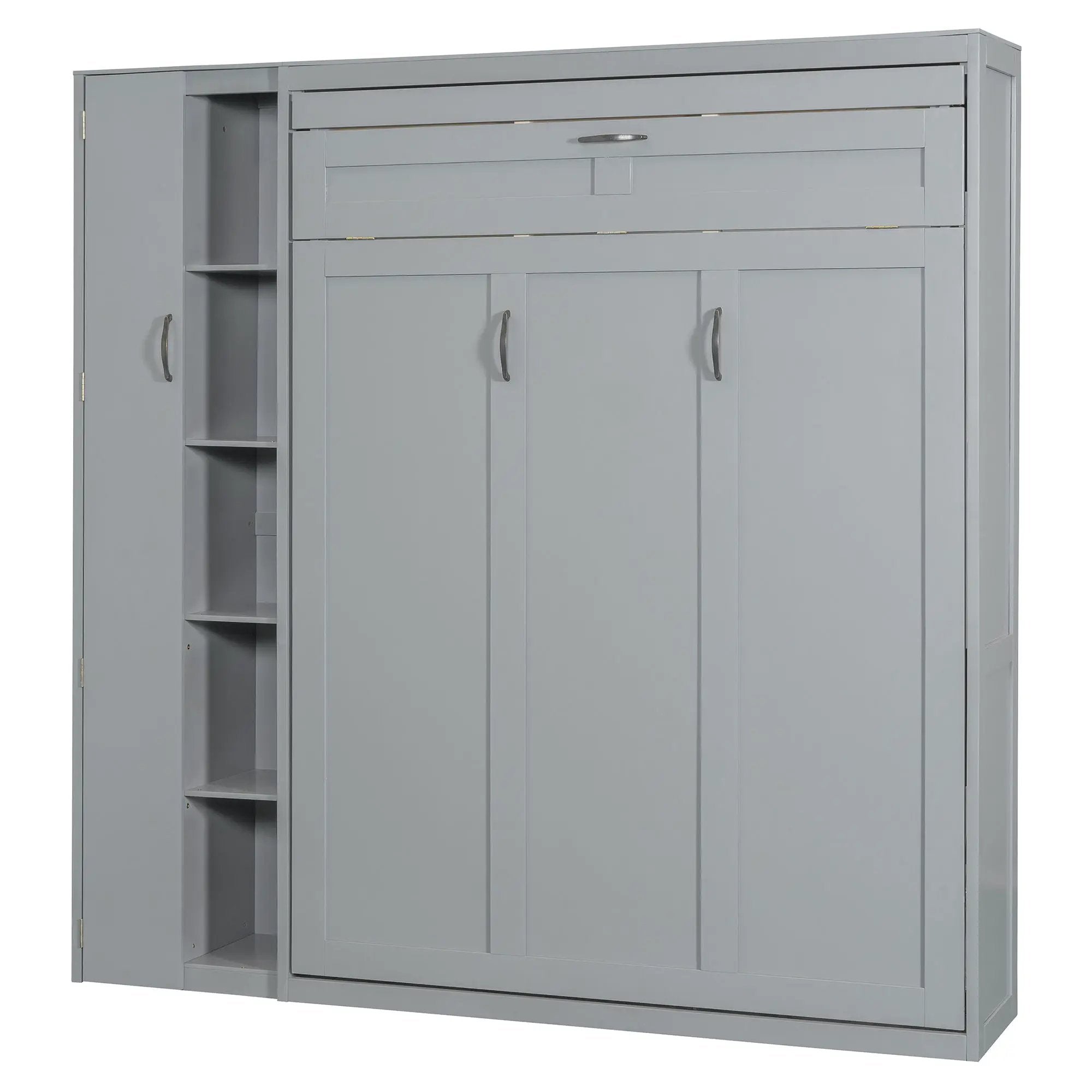 Murphy Wall Bed With Shelves, Wardrobe And LED Lights by Unique Piece Furniture