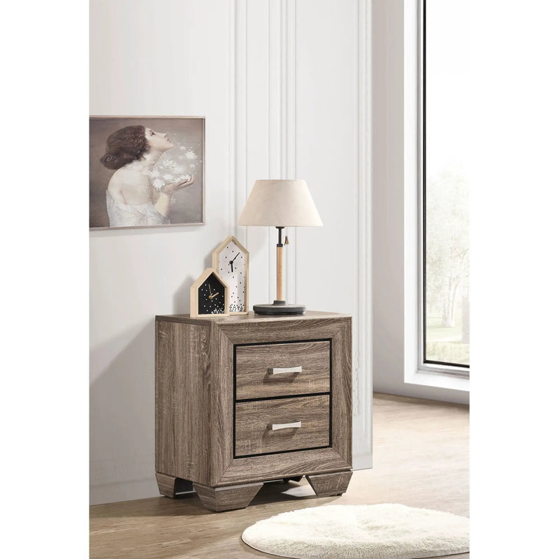 Tomasina - 2 Drawer Rectangular Nightstand - Taupe by HouseOfZazla