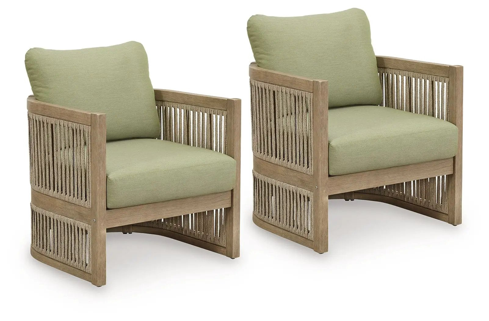 Serena Shores - Lounge Chair With Cushion (Set of 2) - Beige / Green by Unique Piece Furniture