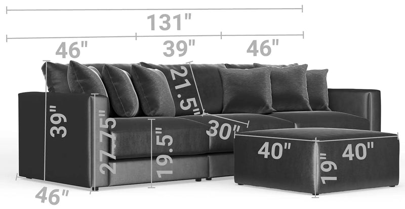 Remington - Modular Sofa And Cocktail Ottoman by Unique Piece Furniture