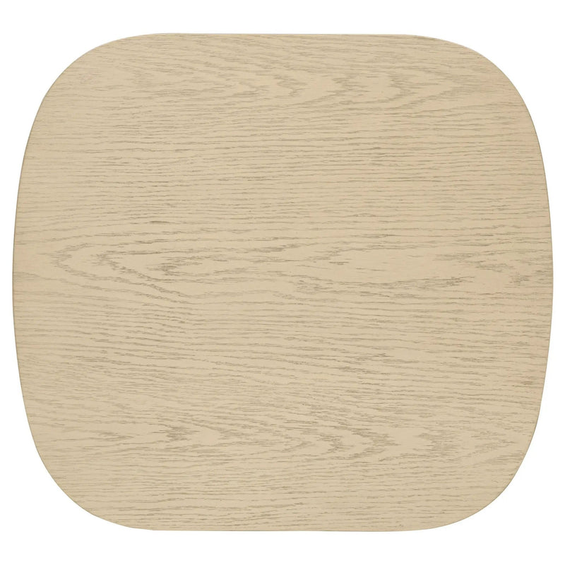 Kailani Coastal Square End Side Table with Shelf Beige Oak by Unique Piece Furniture