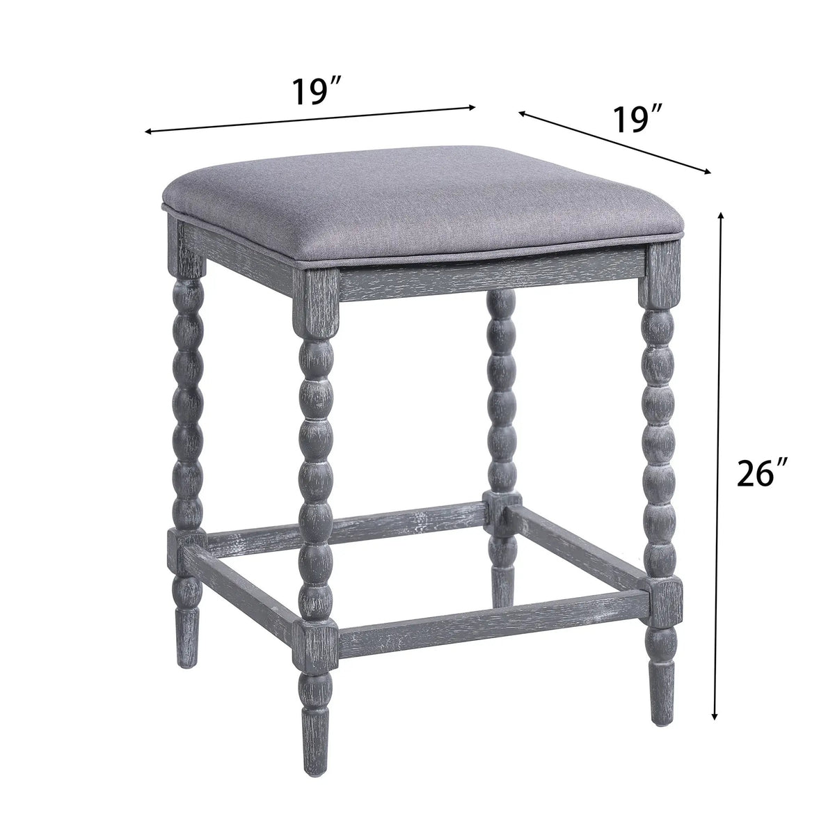 26" Counter Stools - Set of 2 with Upholstered Seat by HouseOfZazla