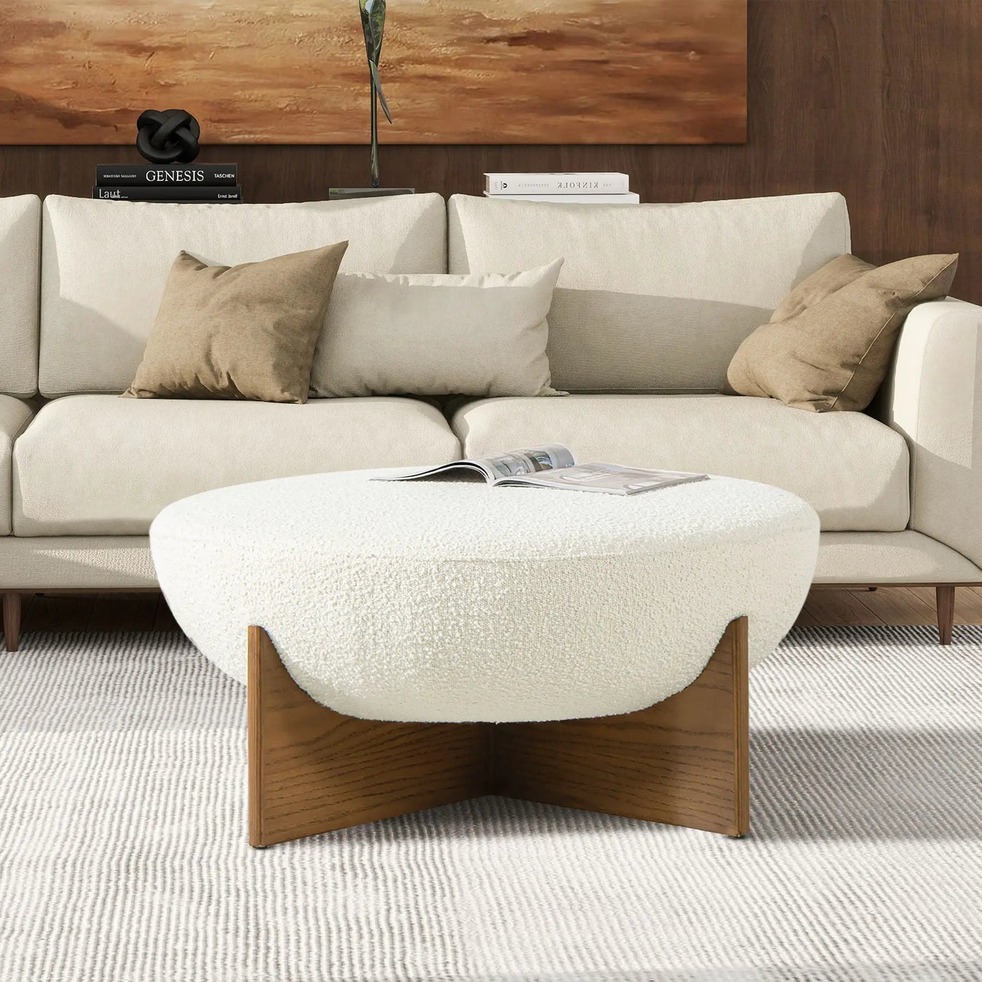Bali - Round Upholstered Ottoman by HouseOfZazla