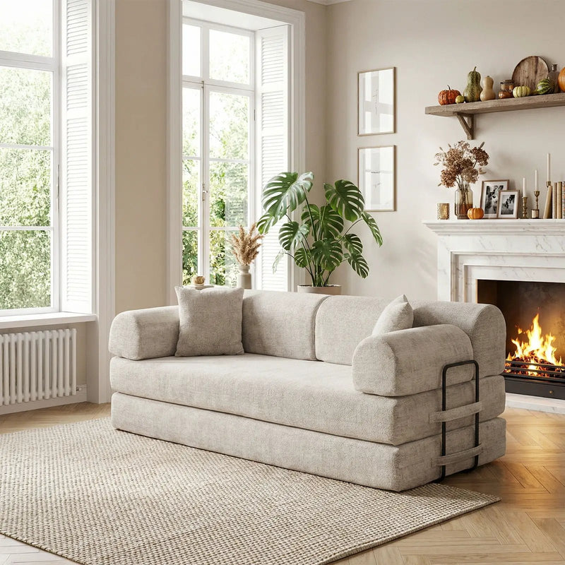 Modern 2 Tone Fabric Convertible Sleeper Sofa Bed by Unique Piece Furniture