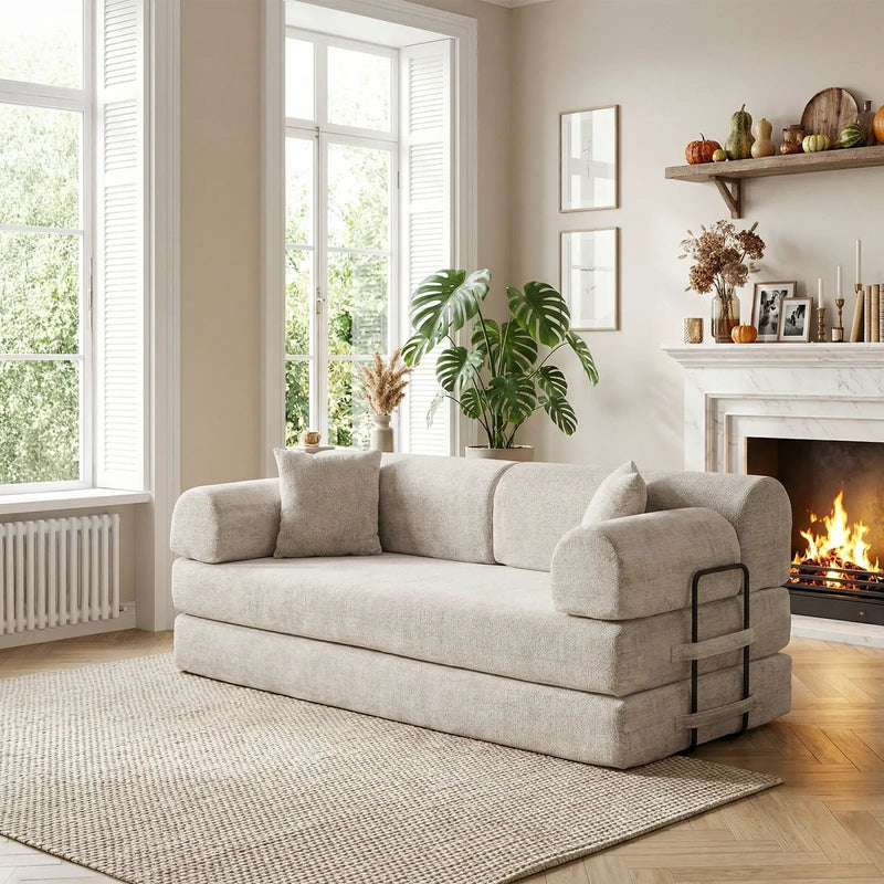 Modern 2 Tone Fabric Convertible Sleeper Sofa Bed by Unique Piece Furniture