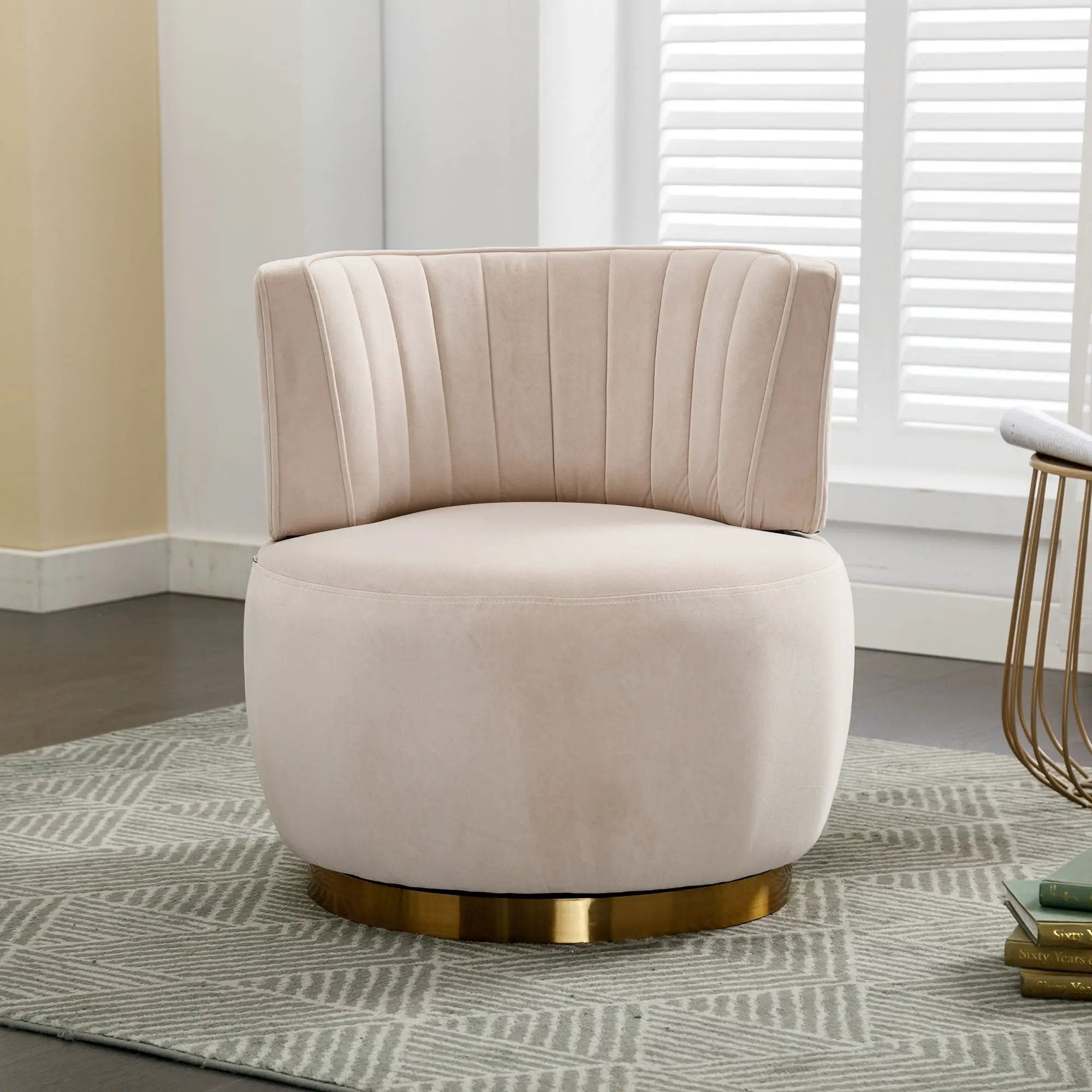 360 Degree Swivel Cuddle Barrel Accent Sofa Chair by Unique Piece Furniture