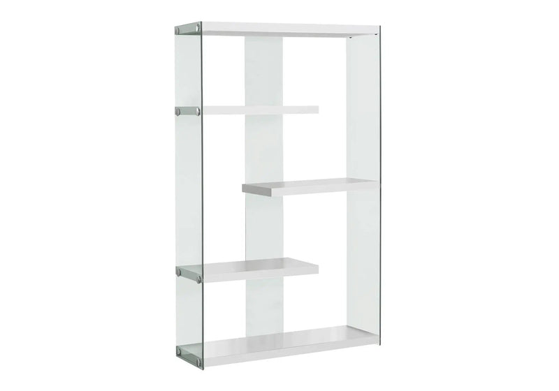 Bookshelf, Bookcase, Etagere, 5 Tier, Office, Glossy Contemporary & Modern - White by Unique Piece Furniture