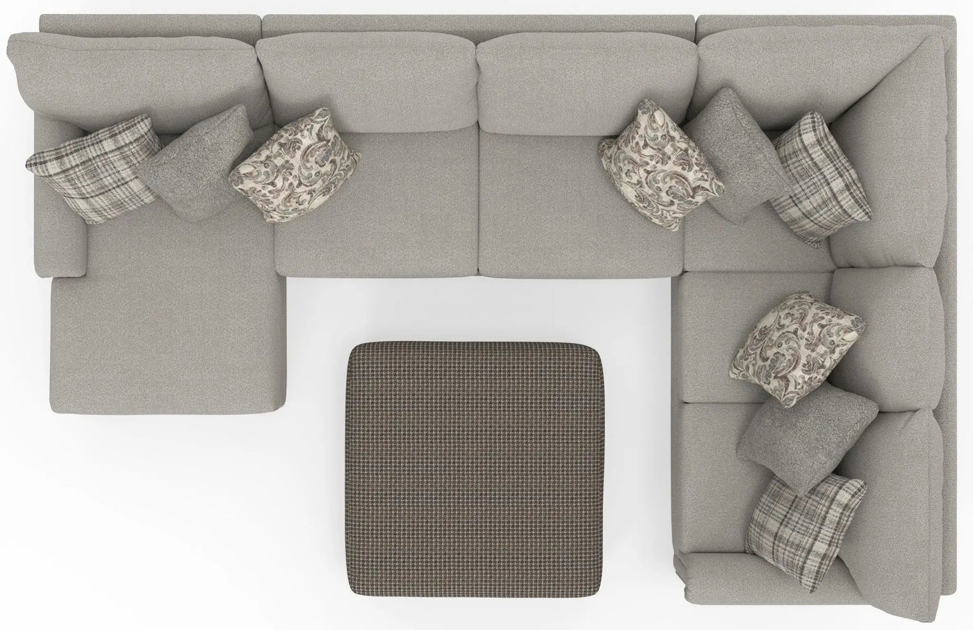 Livingston - Sectional With Comfort Coil Seating, 40" Cocktail Ottoman And Accent Pillows Included by Unique Piece Furniture