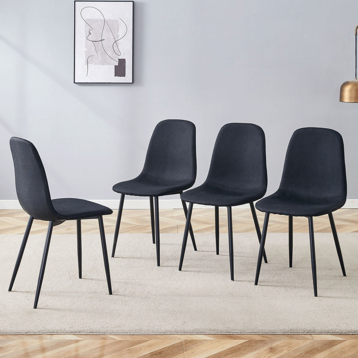 Modern Medieval Style Cushioned Side Chairs Set, photo 7 of 14