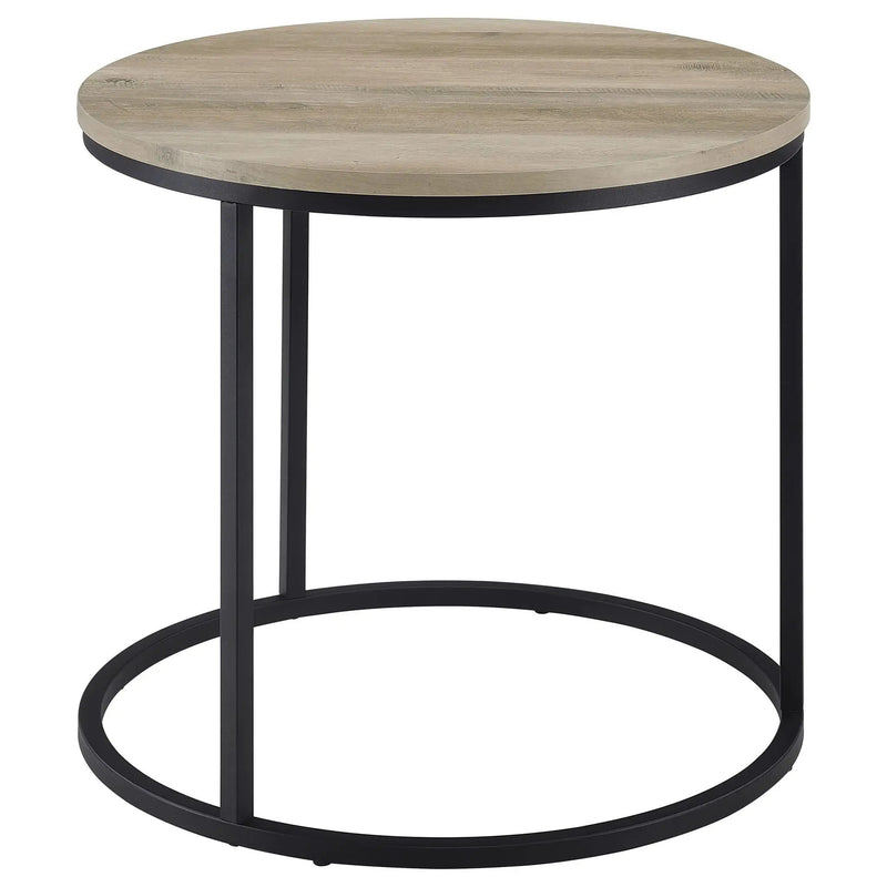 Lainey Round Occasional Side End Table Distressed Pine by Unique Piece Furniture