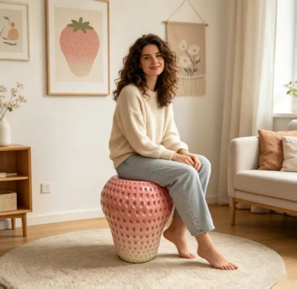 Strawberry Fruit Stool by HouseOfZazla