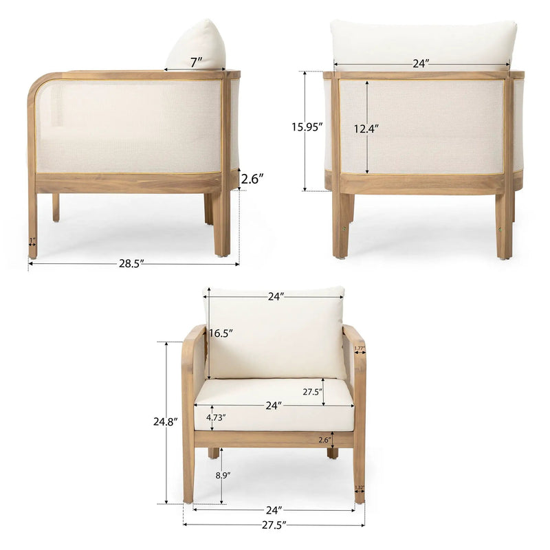 Outdoor Acacia Wood Patio Club Chair by HouseOfZazla