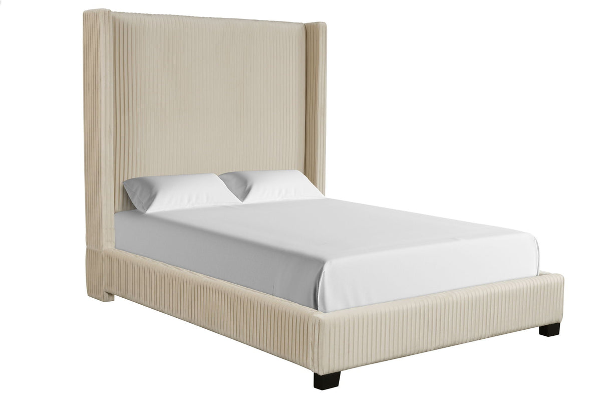 Upholstered Bed With Space-Saving Design