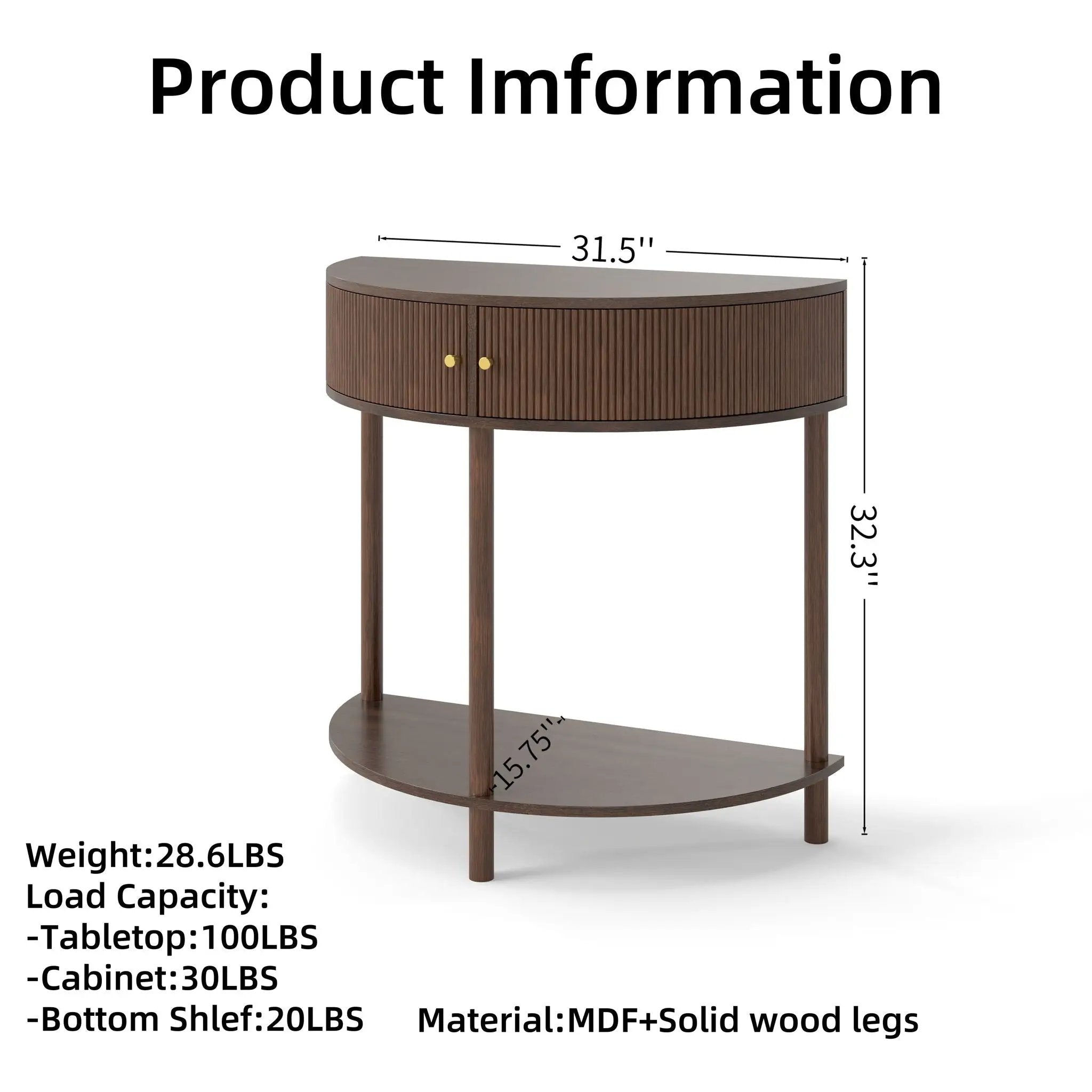Demi Lune - Console Table With 2 Storage Drawers by Unique Piece Furniture